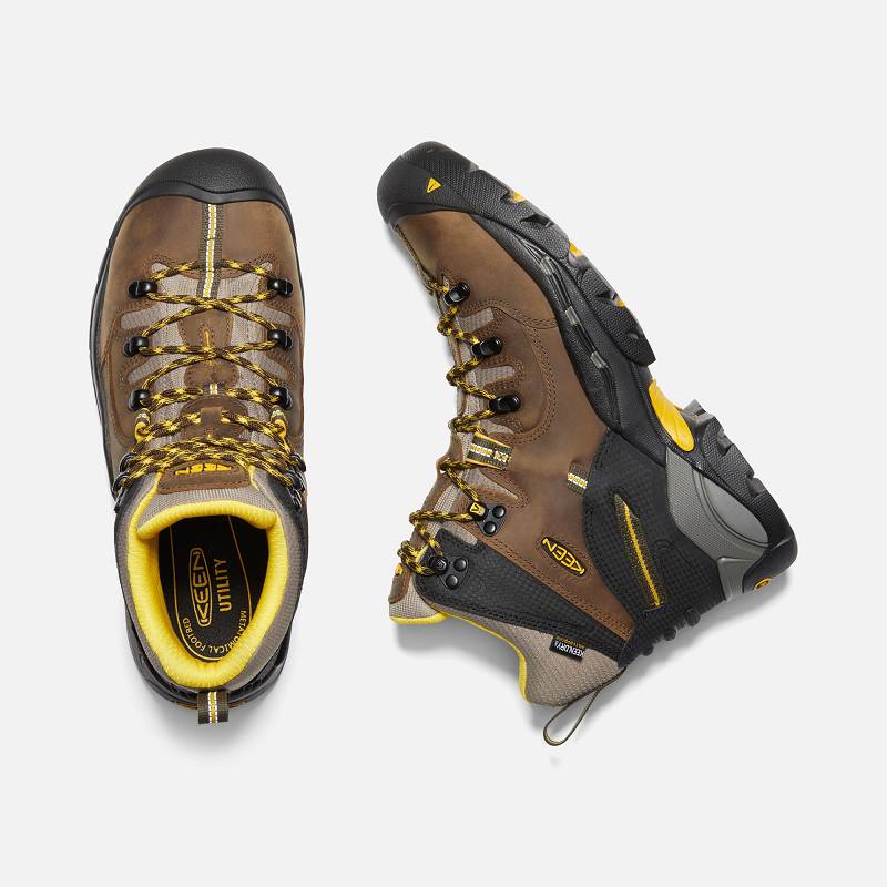 Keen Pittsburgh 6" Steel Toe Arbeitsschuhe Herren DE-82093 Slate Black - Keen Herrenschuhe Braun